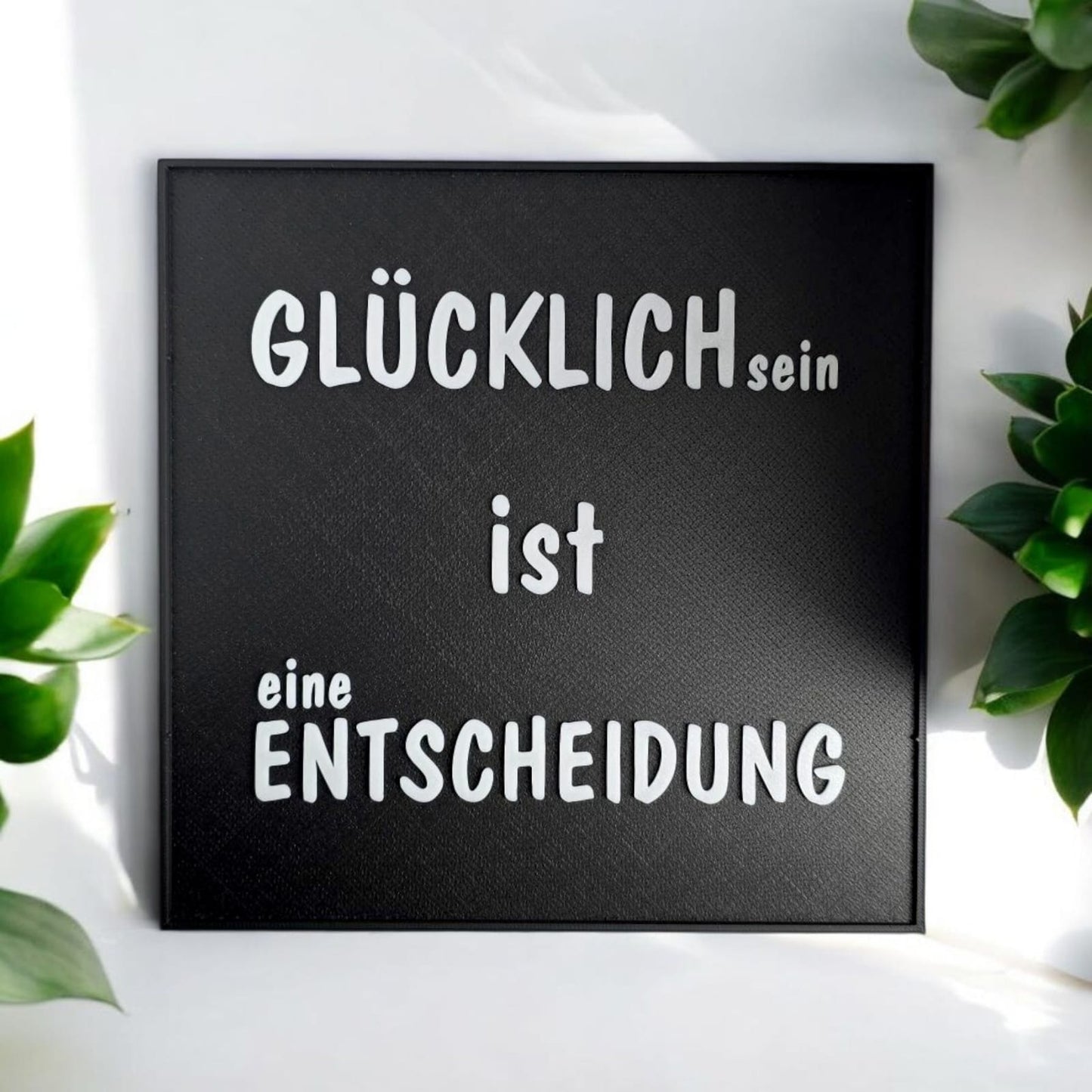 Glücklich - Wandspruch