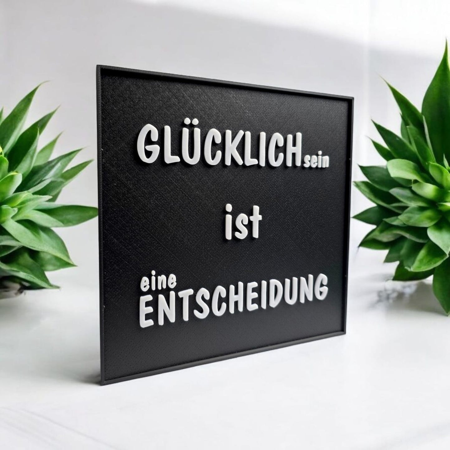 Glücklich - Wandspruch